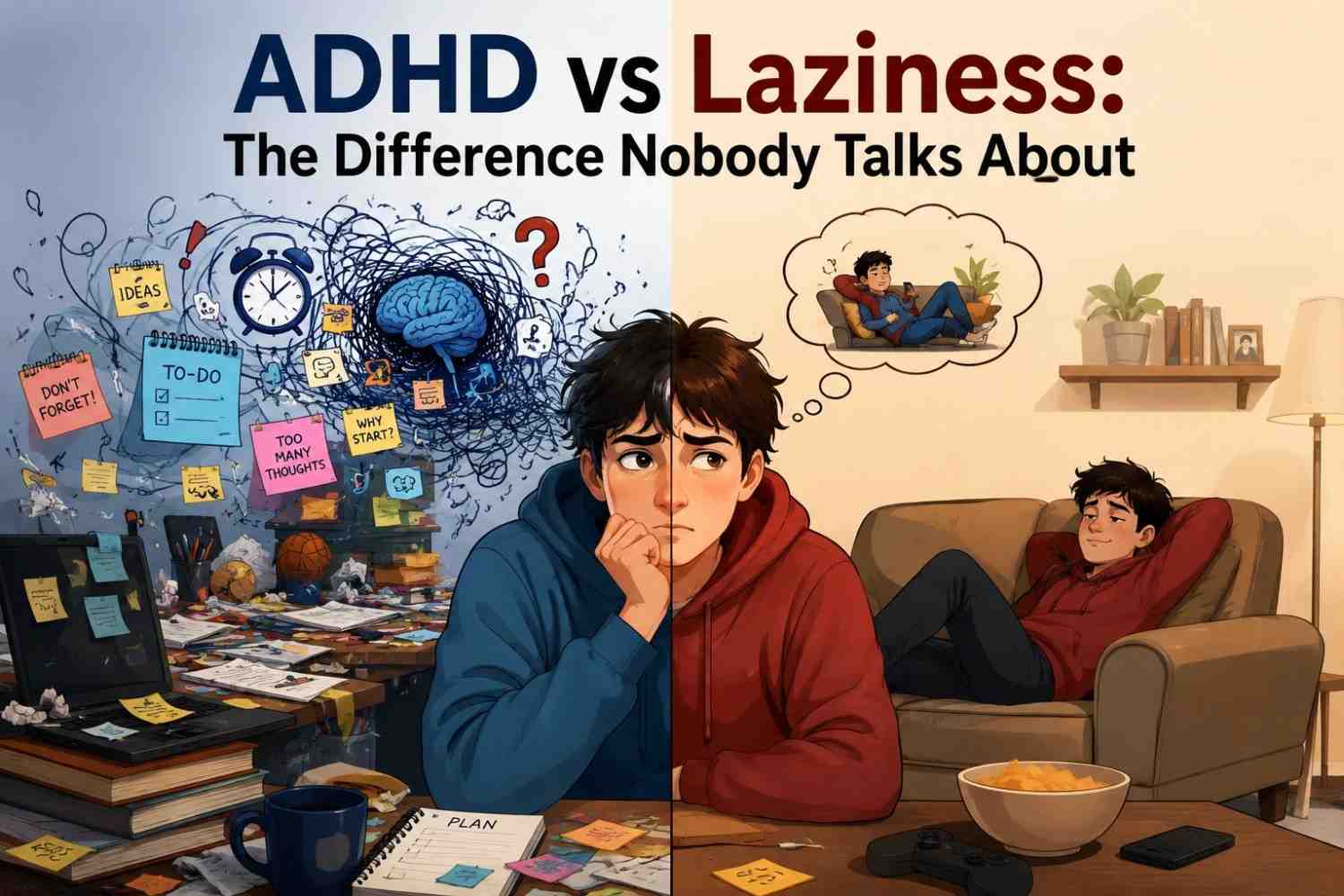 ADHD vs Laziness: The Difference Nobody Talks About